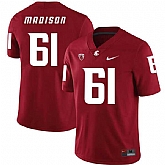 Washington State Cougars 61 Cole Madison Red College Football Jersey Dzhi,baseball caps,new era cap wholesale,wholesale hats